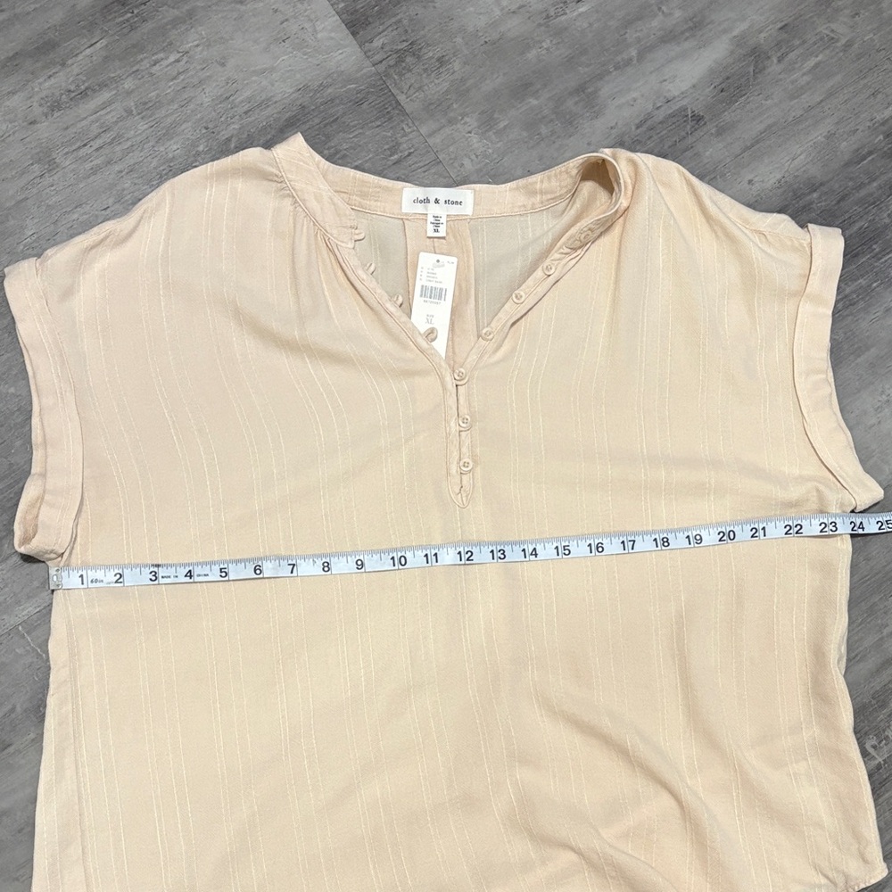 Cloth & Stone Light Beige Blouse New with Tags Size XL - Picture 8 of 9